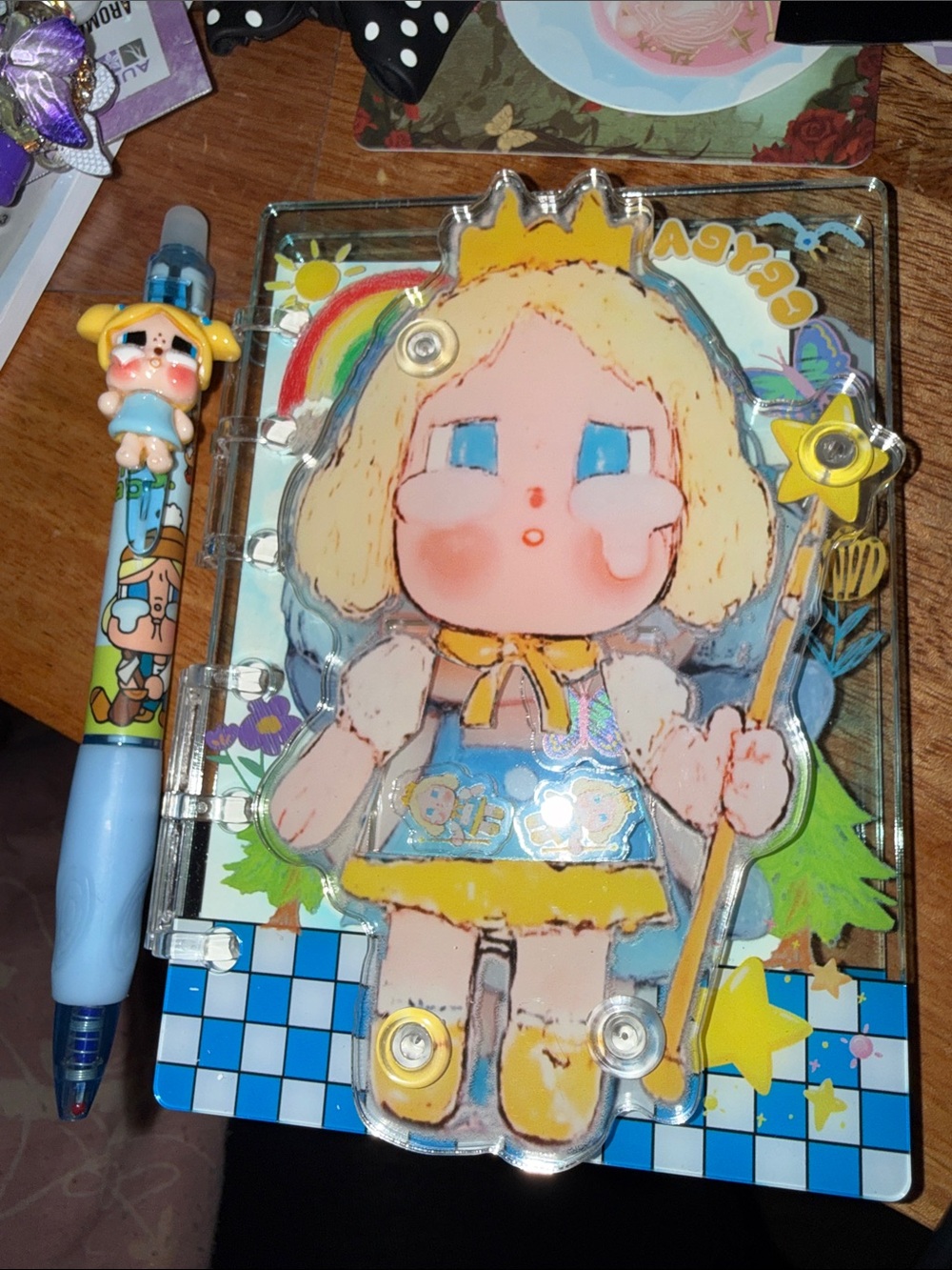 Crybaby inspired acrylic shaker notebook and set